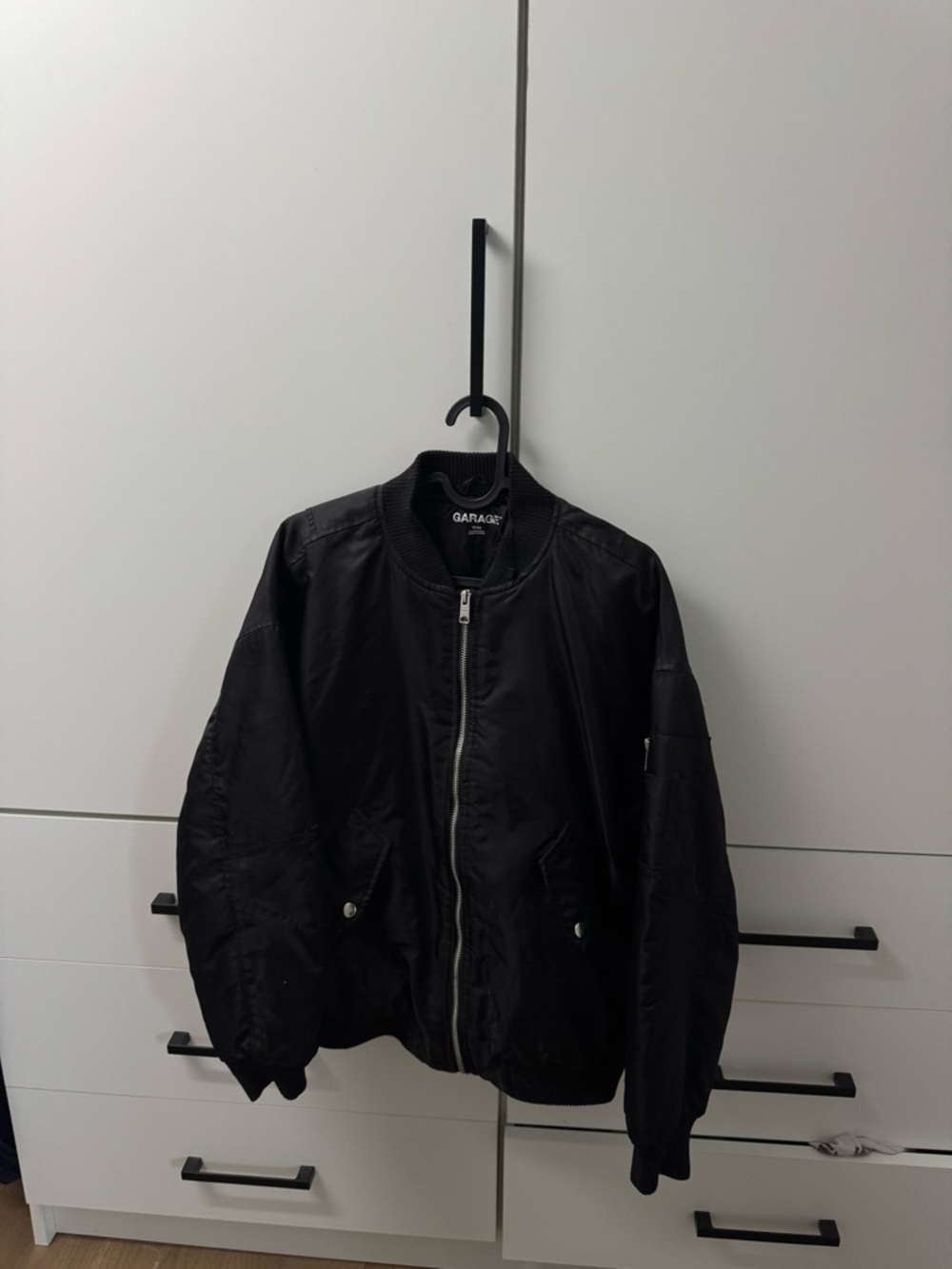 Garage Black Bomber Jacket -  Lightweight Zip-Up